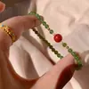 Pulseira de Ágata Vermelha Natural e Jade para Mulheres, Boa Sorte e Prosperidade, Pulseira de Contas de Cristal Vermelho do Sul Levemente Luxuosa e Exquisite de Alta Qualidade, Joia de Mão Empilhável