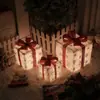 Caja de Regalo Navideña Y Juego de Tres Piezas Luces Decorativas Decoración Interior Navideña Arreglo Luces de Colores Caja de Regalo Brillante