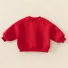 Ropa de Año Nuevo para niños, otoño e invierno, roja, festiva, con forro polar, ropa de felicitación de Año Nuevo para niños y niñas, estilo chino