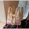 Bolso Transfronterizo de Gran Capacidad para Mujer Primavera y Verano Combinable 2025 Nuevo Casual de Hombro Cruzado Bolso Cubo con Lazo