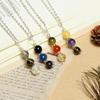 Venta Caliente Transfronteriza Pulsera de Cristal Natural de 12 Constelaciones Colgante de Piedra de Doce Estrellas Citrino Ágata Roja para Hombres y Mujeres
