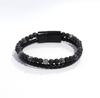 Pulsera de cuero de aleación para hombre, nueva pulsera de piedra natural con cuentas de ojo de tigre y piedra volcánica, de estilo europeo y americano. Fabricantes.