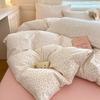 Juego de Cuatro Piezas de Algodón Puro con Estampado Floral Pequeño, Juego de Tres Piezas de Algodón Puro de Sarja de 40 Hilos para Dormitorio, Funda de Edredón de Algodón de Fibra Larga para Ropa de Cama para el Hogar al por Mayor