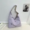 Bolso de Hombro de Tela Estampada Dulce Estilo Coreano, Bolso Cubo de Gran Capacidad, Bolso de Mano de Nuevo Estilo Artístico, Bolso de Axila, Transfronterizo