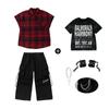 Ropa de Moda Hip-hop Traje de Hip-hop para Niños Verano de Manga Corta Jazz para Niñas Hiphop para Niños Ropa de Actuación Hip-hop