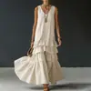 Otoño 2026 Nuevo Ropa Femenina Transfronteriza Europea y Americana Estilo Casual de Vacaciones Vestido Sencillo de Color Sólido Holgado en Capas