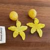 Pendientes Acrílicos de Hoja de Arce Estilo Resort Bohemio para Mujer, Pendientes Personalizados de Colores Caramelo, Pendientes Elegantes y de Alta Gama
