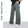 Pantalones Cargo Americanos Retro de Calle con Hebilla Lateral, Diseño Holgado con Salpicaduras de Tinta, Pierna Ancha, Modernos, Versátiles, Unisex