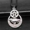 Colar com Pingente de Corvo Estrela de Cinco Pontas Colar com Corda de Couro Preto Joias Transfronteiriças de Comércio Exterior Joias Masculinas Retro Tendência