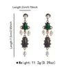 E14236 Para Mismo Estilo Pendientes Exagerados Vintage de Segunda Mano Pendientes Geométricos de Perla y Resina Pendientes Retro de Alta Gama