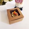 Caja para hornear de comercio exterior hecha a mano de papel Kraft DIY caja para pastelería Comida caja pequeña dulces galletas caja para pastel de luna