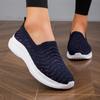 Zapatos 2024 para mujer nuevo comercio exterior para mujer fábrica transfronterizo talla grande zapatos de tela transpirables zapatos tejidos con mosca fondo suave casual zapatos de madre