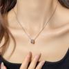 Collar de Doble Anillo Lingshang para Mujer Diseño Hueco Colgante de Moda Exquisito Anillo de Ola Versátil para el Trabajo Diario Collar Venta Directa