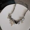 Cadena Minimalista de Estrella para Clavícula Estilo Hip-Hop, Collar Vintage de Lujo Ligero de Gama Alta, Estilo Celebridad de Internet, Estrella de Segunda Mano