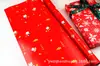 Papel de Presente Vermelho Grande de Ano Novo 80g Papel de Parede Loja Boutique Livro de Papel para Embalar Presentes Pequenos Papel Festivo com Palavras de Bênção