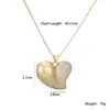 Collar Colgante de Corazón con Circonita Chapado en Oro de 18 Quilates de Cobre de Nicho Europeo y Americano de Gama Alta para Mujer Cadena de Clavícula de Lujo Accesible Nuevo