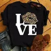 Moda Nueva Tendencia Estampado de Leopardo Estampado de Labios Camiseta para Mujer Verano Casual Top para Mujer Rosa Memoria