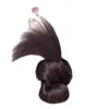 Peluca Nueva Cabeza de Bola de Plumas de Pollo Estilo Chino Peinado Estilo Nacional Pinza de Agarre Perezoso Peluca para Moño Trasero Bolsa para Peluca de Cabeza Trasera