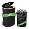 Cesta de Almacenamiento para Cocina para Botellas y Frascos, Cubo de Reciclaje de Vidrio con Tapa Abatible, Organizador Plegable de Botellas, Cesta Gruesa de Almacenamiento para Juguetes, Caja Clasificadora