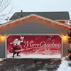 Cortina de Puerta de Garaje de Invierno y Navidad de Amazon Transfronteriza Tela de Fondo para Fiesta Festiva Banderín de Puerta Tela Colgante