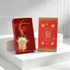 Oveja Oveja Consigue Colgante de Oro Milmillonario Año de la Oveja Zodiaco Cuerda Roja Cadena para Teléfono Móvil Señal Superior Colgante para Bolso Personalizado Tráfico Conducción Regalo