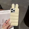 Orejas de Conejo Tridimensionales Adecuadas para Funda de Teléfono Móvil Apple 17Promax Iphone16 Color Puro Elevada Anti-Caída Cubierta Protectora 14
