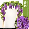 Decoração Personalizada Flor de Glicínia Artificial Flor Falsa Trepadeira de Teto Trepadeira Pendurada Cordão de Flores Plástico Cobertura de Tubo de Planta Verde