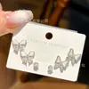 Pendientes de Cristal de Hielo de Verano con Lazo para Mujer, Aguja de Plata Exquisitos Pendientes Transparentes de Hielo con Circonita, Pendientes de Lujo Accesible Tendencia