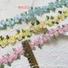 Encaje de flor de cerezo colorido tridimensional encaje de bordado soluble en agua accesorios para ropa y ropa de muñeca, materiales de decoración para mochila