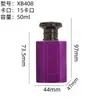 Frasco de Perfume Hexagonal em Estoque 50ml Garrafa de Vidro Vazia com Tampa de Bola de Veludo Cabeça Spray Frasco Recarregável de Perfume Atacado