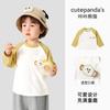 Camiseta de Manga Longa Kaka Panda para Meninos, Roupa de Outono para Meninas, Blusa Casual para Primavera e Outono, Camiseta Básica para Bebê, Roupa Infantil da Moda