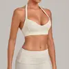 Sujetador de Yoga Qiusha con Escote en V Profundo, Cuello Halter y Hermoso Diseño en la Espalda, Ropa Interior Deportiva Transfronteriza para Correr y Fitness para Mujeres 7229
