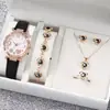 Pulseira Estilo Europeu e Americano Padrão Turquesa Negra Personalizada Corrente Feita à Mão Quadrado Preto Tendência Elegante Conjunto de Acessórios para Relógio de 4 Peças