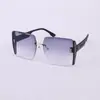 Gafas de sol cuadradas sin montura con degradado, superventas transfronterizas, ligeras, protección UV, adelgazan el rostro, selección de influencers, venta al por mayor