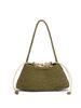 Bolso de Axila Tejido de Gamuza Escarchada Retro para Mujer Otoño e Invierno Nuevo Bolso Tote Tipo Cesta de Verduras Francesa Bolso de Hombro Versátil