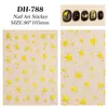 Adesivos para Unhas Estrela de Cinco Pontas Hot Stamping Adesivos Metálicos Dourados e Prateados Estrela de Cinco Pontas para Unhas Dh788