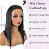 Comercio Exterior al por Mayor Transfronterizo Europeo y Americano Pañuelo para la Cabeza Diadema de Seda de Hielo Cabello Negro Liso Terciopelo Cabello Largo Liso Gorro Estilo Peluca