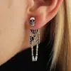 1 Par Pendientes de Calavera Hombre Calavera Pendientes Gótico Celebración de Halloween Día de Muertos Temperamento Estilo Oscuro