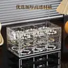 Organizador de cosméticos de escritorio, estante de almacenamiento de acrílico engrosado, ideal para dormitorios de estudiantes, con compartimentos para organizar y almacenar productos para el cuidado de la piel