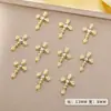 Venta Caliente Transfronteriza Estilo Lujo Ligero Forma de Cruz Accesorios para Uñas con Pedrería Cruzada Accesorios de Uñas de Aleación Venta al por Mayor