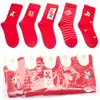 Calcetines Infantiles de Ratón de Seis Dedos Otoño e Invierno Gruesos Alargados Algodón Peinado Este Año de Vida de Niño Caña Alta Rojos Calcetines Cálidos para Niña Estudiante