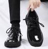 Zapatos de cuero Daifa para hombre, otoño nuevo, estilo retro británico brillante de herramientas de moda versátil formal para novio, zapatos de boda