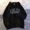 Moletom com capuz estilo americano para homens, primavera e outono, marca da moda, forrado com fleece, peça estampada, estilo coreano, corte solto, jaqueta casual para estudantes