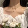 Moda Transfronteiriça Explosiva Colar com Pingente de Laço de Pérola e Brincos Conjunto Mulheres Design de Nicho de Luxo Leve Acessórios Versáteis