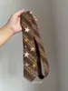 Corbata Retro Rayada Marrón para Mujer, Accesorios Decorativos para Camisa Estilo Universitario con Bordado de Estrella, Estilo Moderno y Versátil