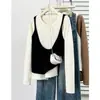 Otoño 2026 Estilo Coreano Nuevo Talla Grande Elegante Suéter Falso de Dos Piezas 100 kg Top Casual para Mujeres de Tallas Grandes 8723