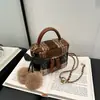 Moda Transfronteiriça Bolsa de Mão Xadrez Estilo Chanel 2025 Nova Outono e Inverno Versão Coreana Elegante Bolsa Transversal de Corrente de Alto Padrão