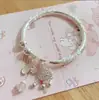 Novo Pulseira Borboleta Esmaltada Chinesa com Gotejamento de Óleo Verão 2024 Nova Cor Doce Flor Meia Pulseira Pulseira Explosões
