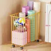 Cesta de Almacenamiento para Esterilla de Yoga con Ruedas Estante para Equipos de Fitness de Espacio Cubo de Almacenamiento para Raquetas de Bádminton Rodillo de Espuma Cesta para el Hogar Nuevo