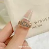 Anillo abierto ajustable con forma de corazón incrustado con diamantes de imitación, versión coreana estilo Ins para mujer, anillo de verano japonés coreano para mujer, banda de anillo versátil
